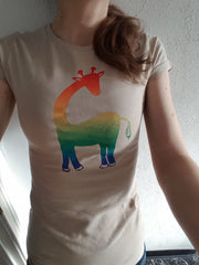 Colourful giraffe t-shirts.